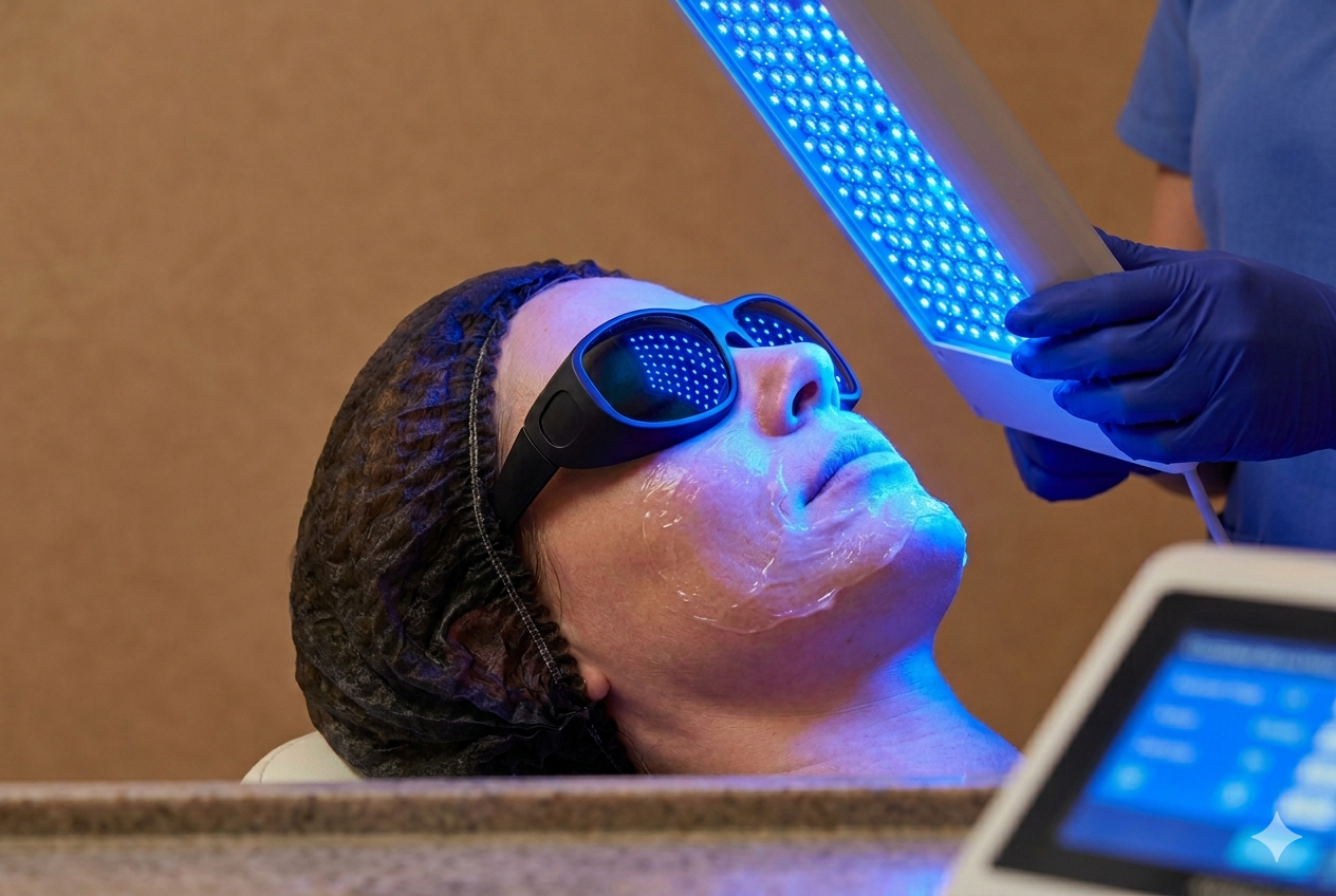 Blue light therapy treatment